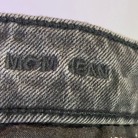 American Eagle Mom Jean Black Raw Hem Jeans Size 00 - Picture 5 of 6